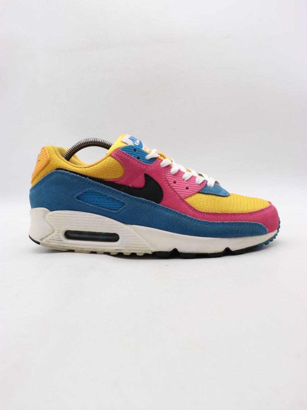 Nike Air Max 90 Shoes Men's 10 Blue Pink Multicolor Yellow Sneakers CJ0612-700